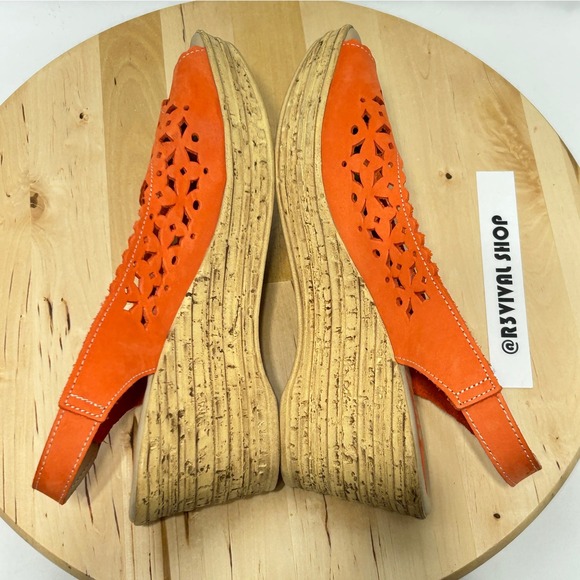 Spring Step Women's Chaya Orange Wedge Open Toe Sandal NWOB - Size 40 EUR & 9 US - Picture 8 of 10
